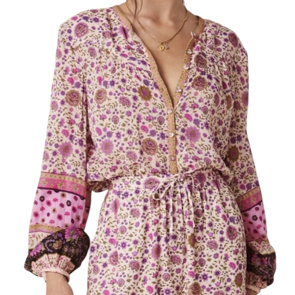 SPELL Lady Untamed Floral‎ Lavender Blouse Size XS